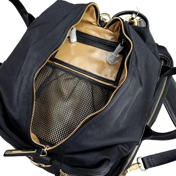 Caraa Black Backpack with Gold Accents - Picture 12 of 16